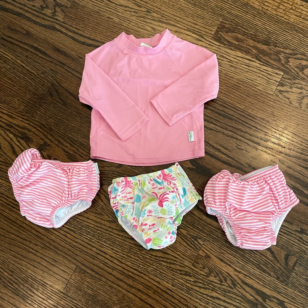 Rash guard and swim diaper/diaper cover 12 months